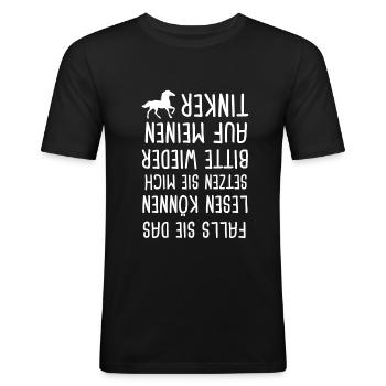 Tinker Pferd Pferde Geschenk - Männer Slim Fit T-Shirt - Schwarz - Vorne - Nik (191cm)
