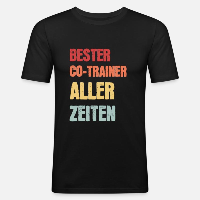 Co-Trainer Fußball-Trainer Trainer Geschenk - Männer Slim Fit T-Shirt - Schwarz