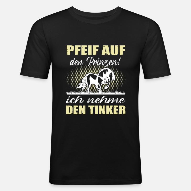 Tinker Pferd Reiten Geschenk - Männer Slim Fit T-Shirt - Schwarz