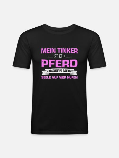 Tinker Pferd Reiter Geschenk - Männer Slim Fit T-Shirt - Schwarz