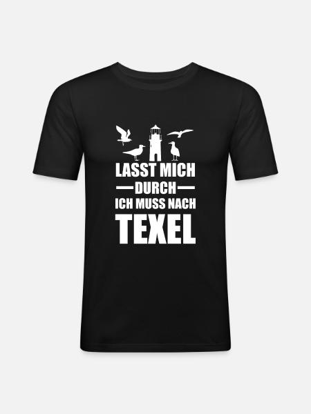 Texel Niederlande Westfriesische Geschenk - Männer Slim Fit T-Shirt - Schwarz