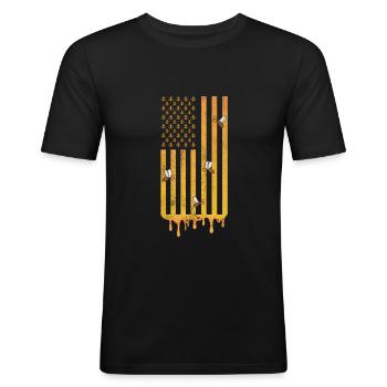 Imkerei USA Flagge 4. Juli Imker - Männer Slim Fit T-Shirt - Schwarz - Vorne - Nik (191cm)