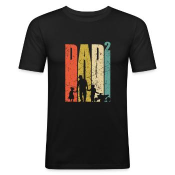 Dad High 2 Father Gift ATV Quad Quad Rider Bike - T-shirt près du corps Homme - noir - Devant - Nik (191cm)