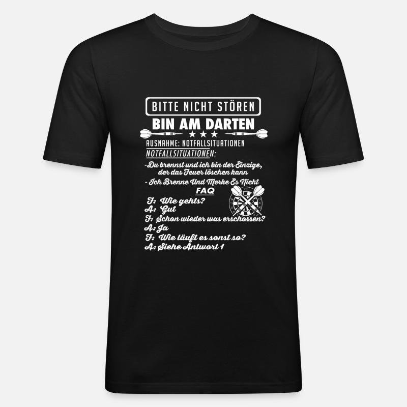 Dart Darts Darten Geschenk - Männer Slim Fit T-Shirt - Schwarz