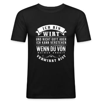 Wirt Wirte Betriebswirt Geschenk - Männer Slim Fit T-Shirt - Schwarz - Vorne - Nik (191cm)