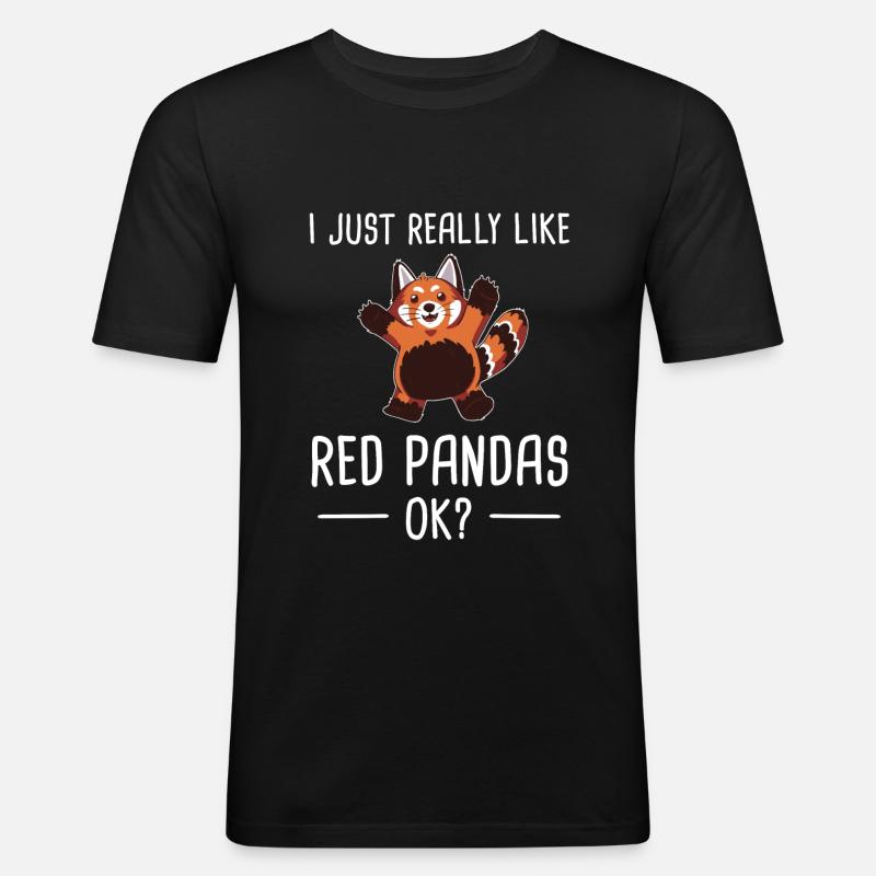Panda rosso Panda rosso Panda rosso occidentale - Maglietta aderente da uomo - nero