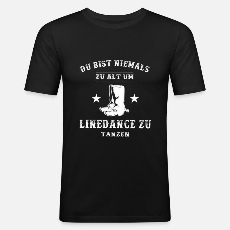 Linedance Linedancer Western Geschenk - Männer Slim Fit T-Shirt - Schwarz