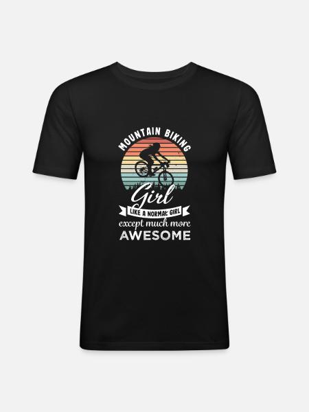 Fantastisk mountainbike-pige MTB-gave - Herre Slim Fit T-Shirt - sort