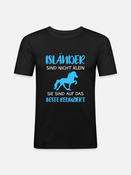Islandpferd Isländer Pferde Geschenk - Männer Slim Fit T-Shirt - Schwarz