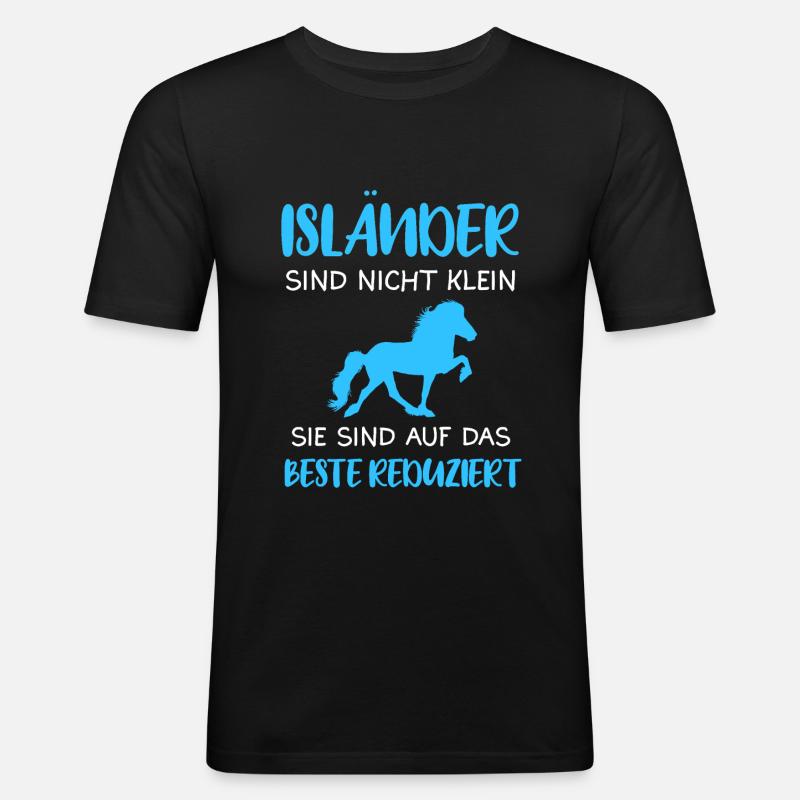 Islandpferd Isländer Pferde Geschenk - Männer Slim Fit T-Shirt - Schwarz