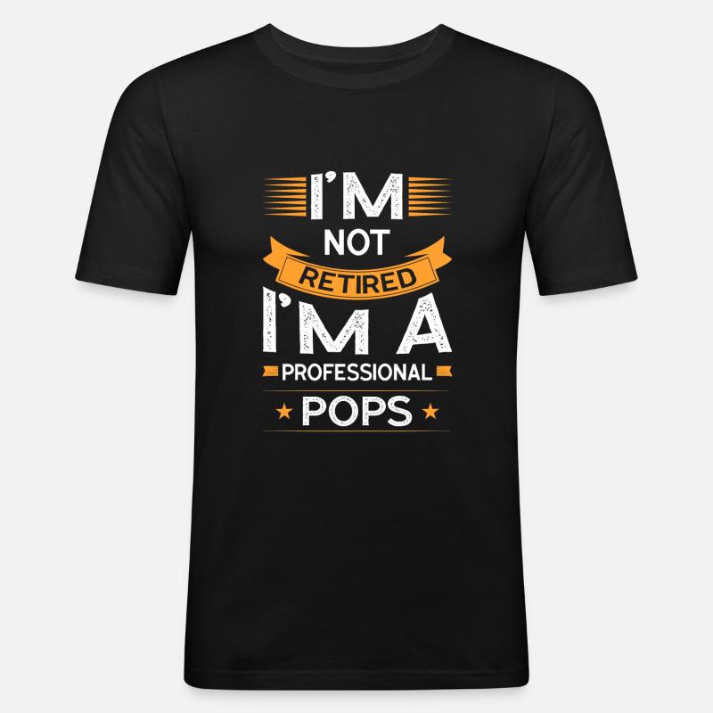 Pops Retirement Pop-Pop Gift - Men's Slim Fit T-Shirt - black