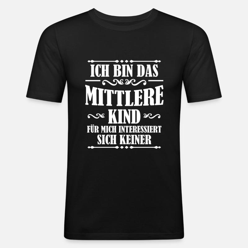Ich bin das mittlere Geschenk - Männer Slim Fit T-Shirt - Schwarz