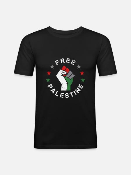 Fri Palæstina Knytnæve Gaza - arabisk gave - Herre Slim Fit T-Shirt - sort