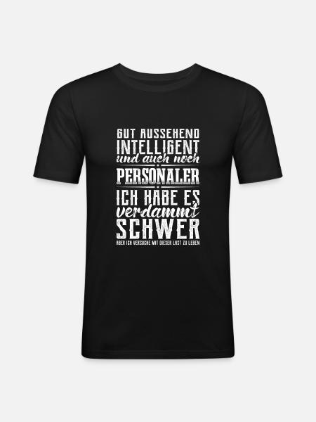 Personaler Human Resources Lustig Personal - Männer Slim Fit T-Shirt - Schwarz