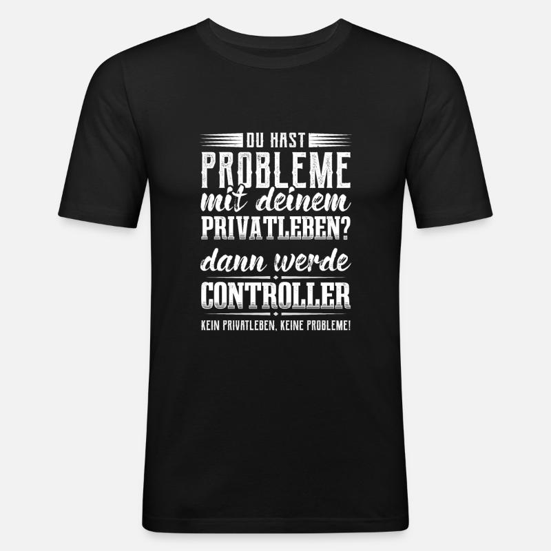 Controlling Rechnungswesen Lustig Controller - Männer Slim Fit T-Shirt - Schwarz