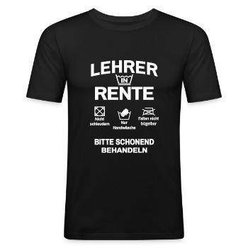 Lehrer in Rente - Männer Slim Fit T-Shirt - Schwarz - Vorne - Nik (191cm)