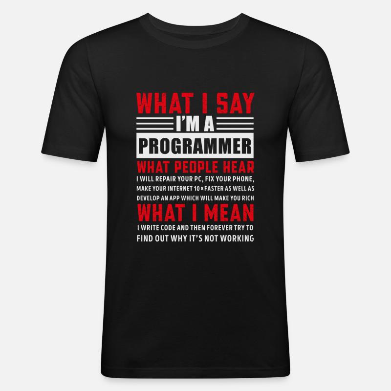 Funny Programming Coding Programmer Gift - Men's Slim Fit T-Shirt - black