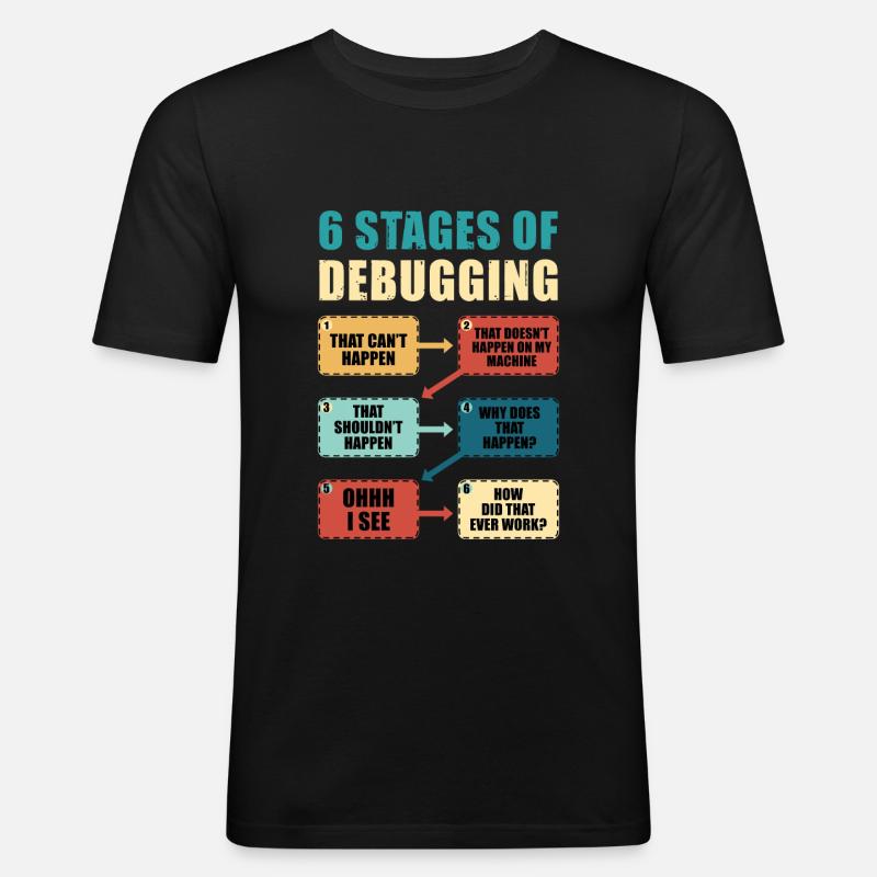 Programming Debugging Funny Programmer Gift - Men's Slim Fit T-Shirt - black