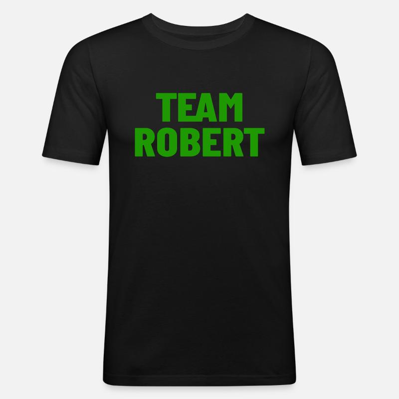 Team Robert - Männer Slim Fit T-Shirt - Schwarz