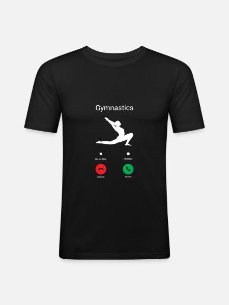 Gymnastics is calling! - Men's Slim Fit T-Shirt - black