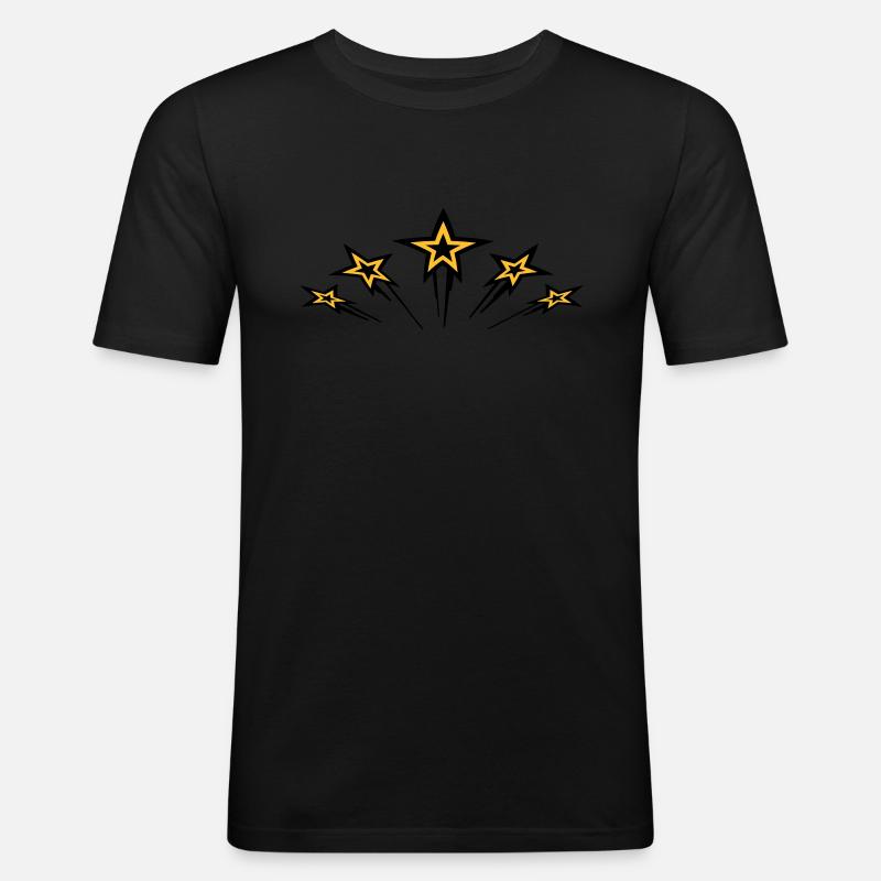 flying_stars - Männer Slim Fit T-Shirt - Schwarz