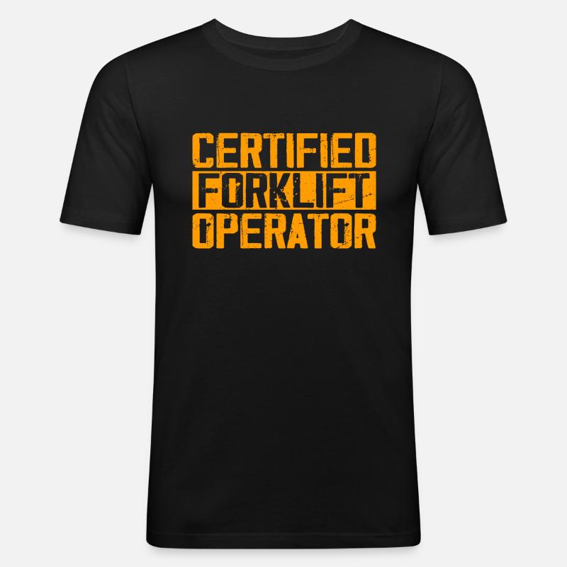 Zertifizierter Gabelstaplerfahrer - Männer Slim Fit T-Shirt - Schwarz