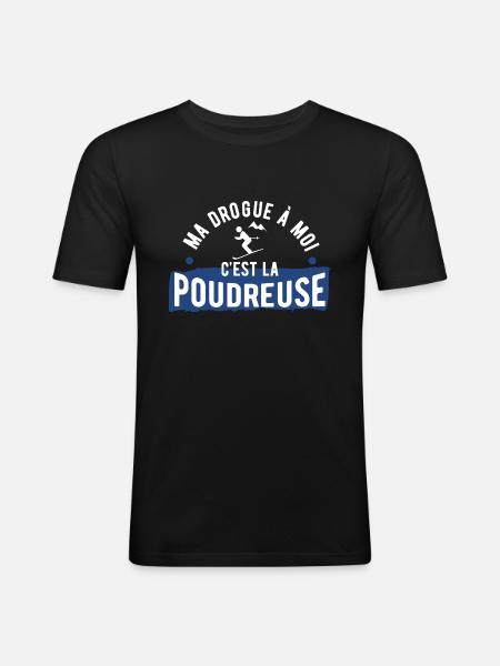 Drogue poudreuse cadeau - T-shirt près du corps Homme - noir