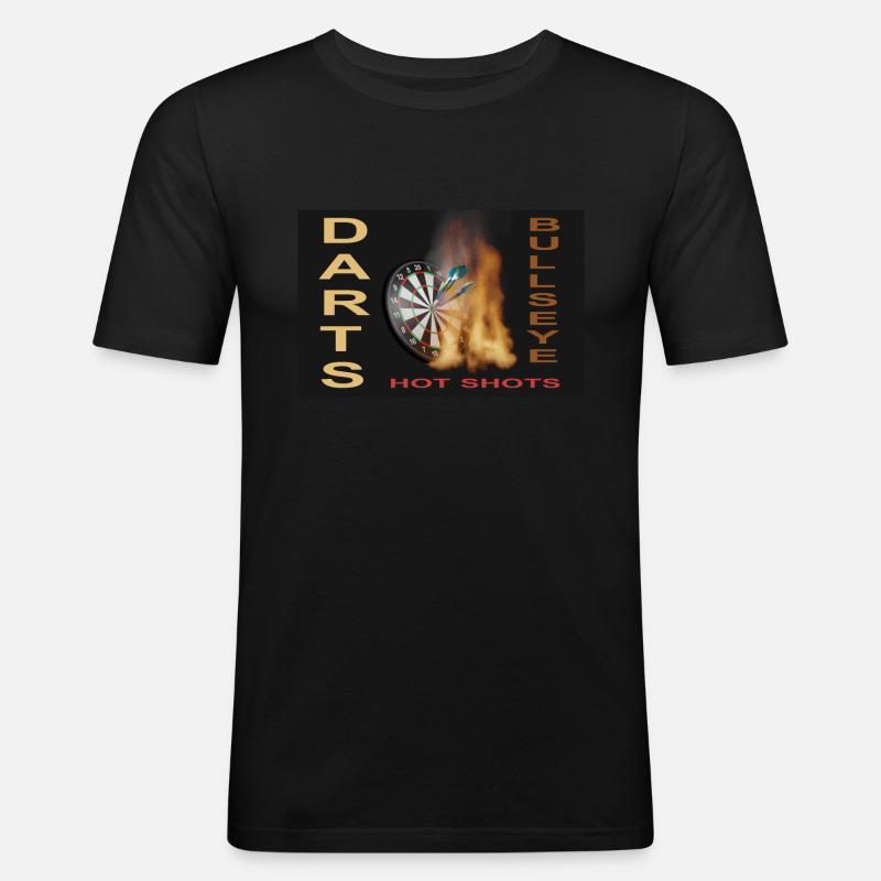 Fléchettes, fléchettes, fléchettes, fléchettes, fléchettes,dartboard - T-shirt près du corps Homme - noir