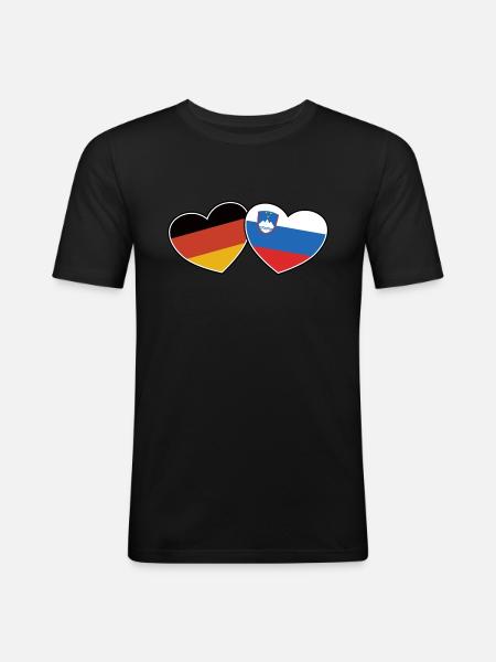 German Slovenian Friendship - Gift - Men's Slim Fit T-Shirt - black