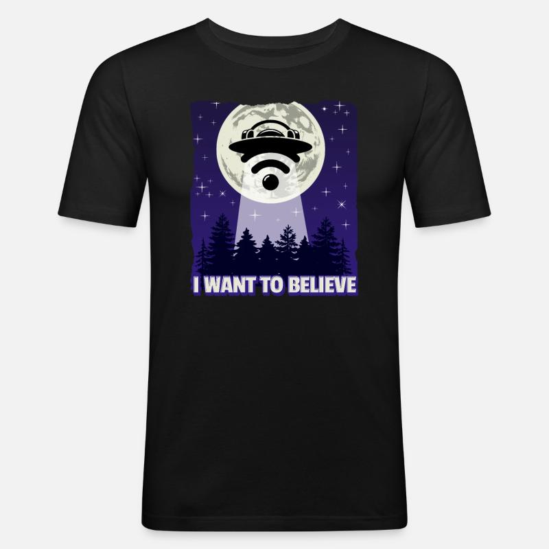 Ich möchte RSS glauben - Männer Slim Fit T-Shirt - Schwarz