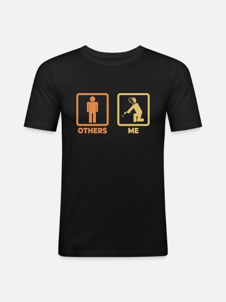 Lustiger Schweißer - Männer Slim Fit T-Shirt - Schwarz