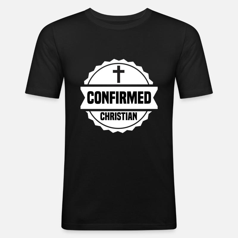 Confirmation catholique Confirmé Ki chrétienne - T-shirt près du corps Homme - noir