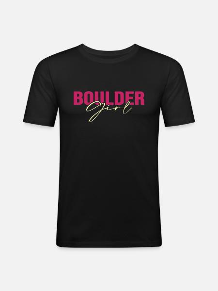 bouldern boulderfelsen bouldergirl boulder - Männer Slim Fit T-Shirt - Schwarz