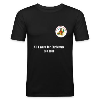 Weihnachtswunsch Schafkopf - Männer Slim Fit T-Shirt - Schwarz - Vorne - Nik (191cm)