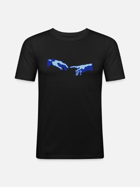 main de dieu - T-shirt près du corps Homme - noir