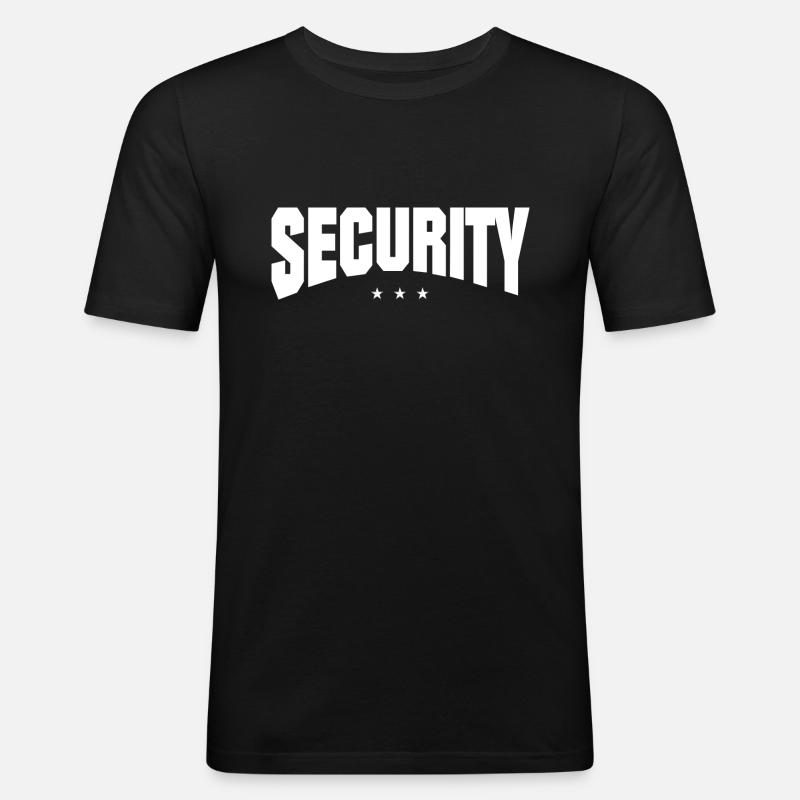 Security Sicherheitsdienst Party - Männer Slim Fit T-Shirt - Schwarz