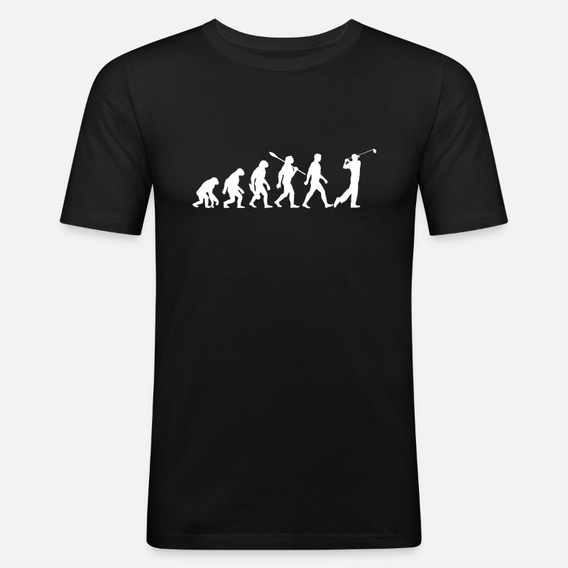 Evolution Golf - Golfspieler - Männer Slim Fit T-Shirt - Schwarz