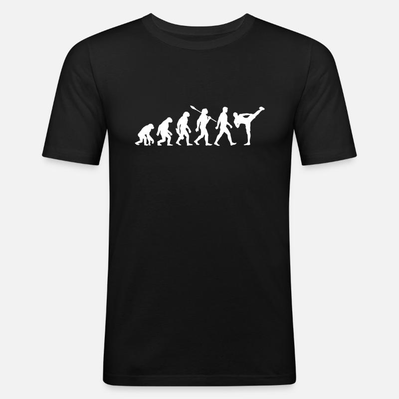 Evolution - MMA - Kampfsport - Männer Slim Fit T-Shirt - Schwarz