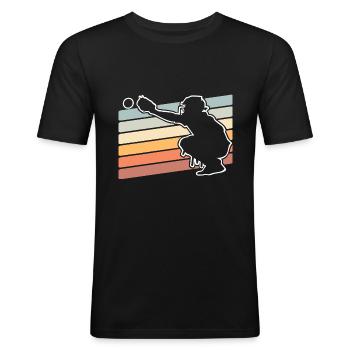 Baseball - Men's Slim Fit T-Shirt - black - Front - Nik (191cm)