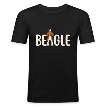 Beagle cane dolce Beagle kawaii - Maglietta aderente da uomo - nero - Fronte - Nik (191cm)