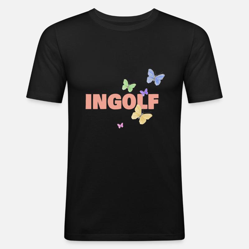 Vorname Ingolf - Männer Slim Fit T-Shirt - Schwarz