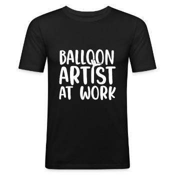Modèle de ballon Artistes De ballons Animaux de ballon - T-shirt près du corps Homme - noir - Devant - Nik (191cm)