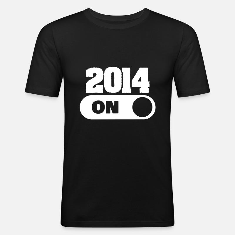 Witzig 2014 - Männer Slim Fit T-Shirt - Schwarz