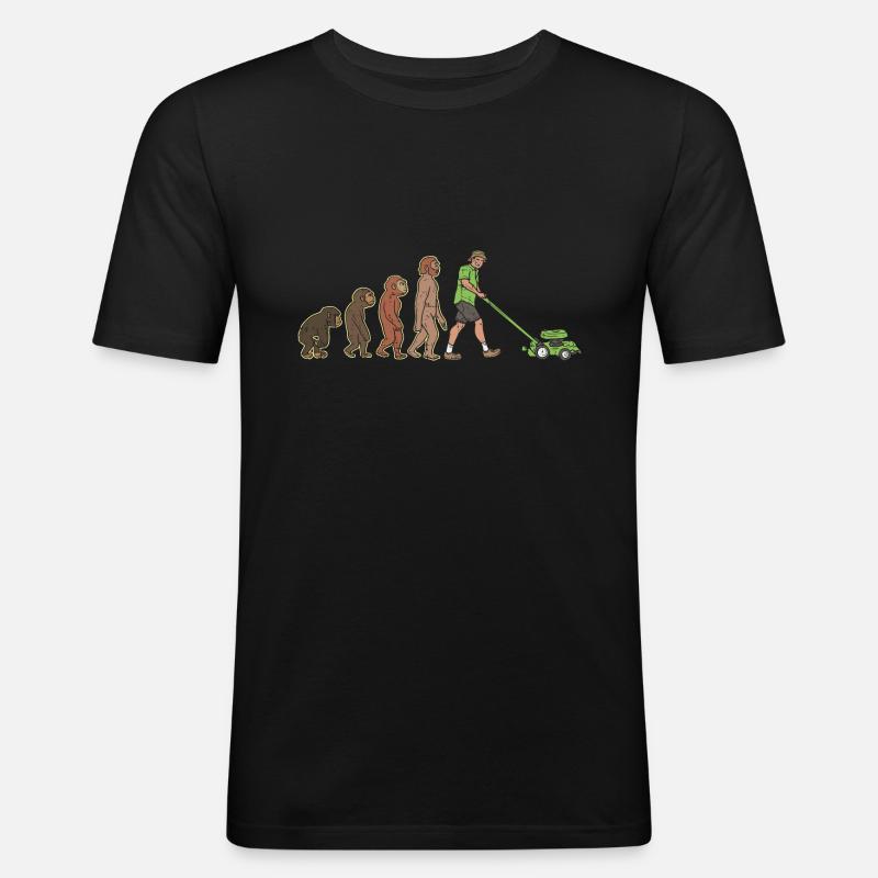 Gärtner Evolution - Garten Gartenarbeit Rasenmäher - Männer Slim Fit T-Shirt - Schwarz