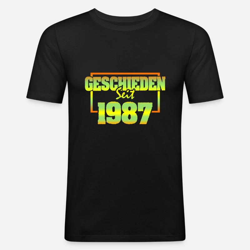 Ehefrau 1987 - Männer Slim Fit T-Shirt - Schwarz