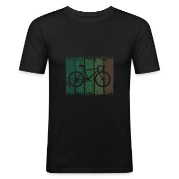 Fahrrad - Männer Slim Fit T-Shirt - Schwarz - Vorne - Nik (191cm)