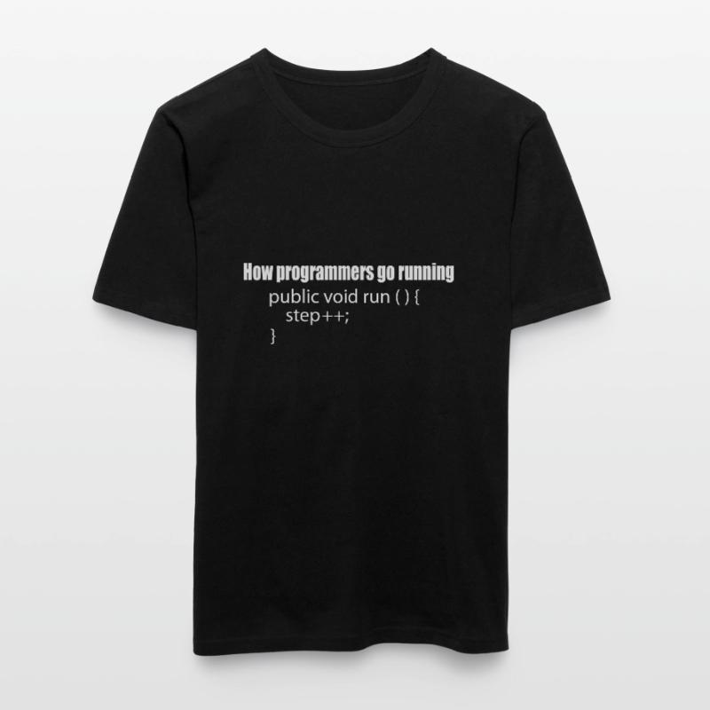 Comment les programmeurs exécutent le code du codeur en informatique T-shirt près du corps Homme