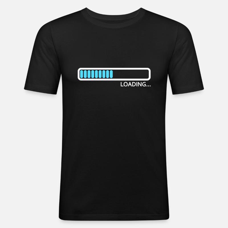 Ladebalken Loading - Männer Slim Fit T-Shirt - Schwarz