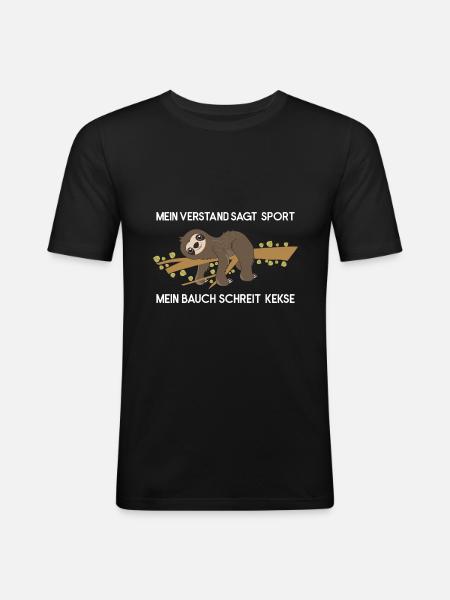 Sloth Faulenzer Süßes Faultier Geschenk - Männer Slim Fit T-Shirt - Schwarz