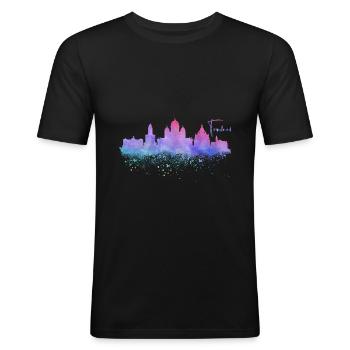 Finlande - T-shirt près du corps Homme - noir - Devant - Nik (191cm)